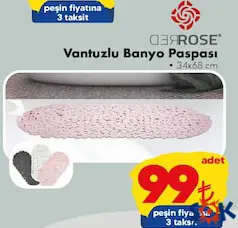 RED ROSE VANTUZLU BANYO PASPASI 34X68 CM